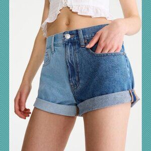 Aeropostale Two Tone Denim High Rise Mom Shorts